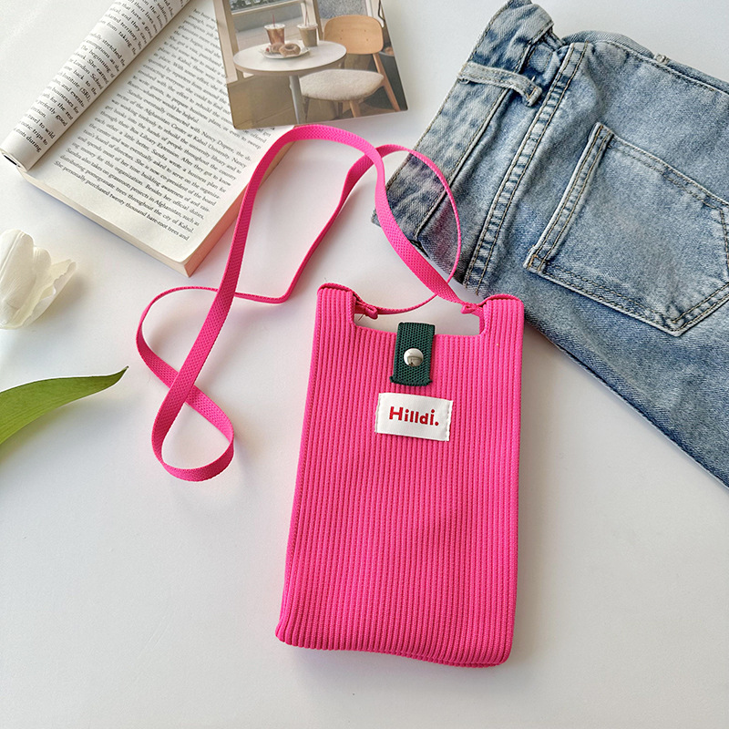 Primavera nuevo color sólido de punto de hombro mochila bolso móvil de moda versátil bolso de dopamina para hombres y mujeres