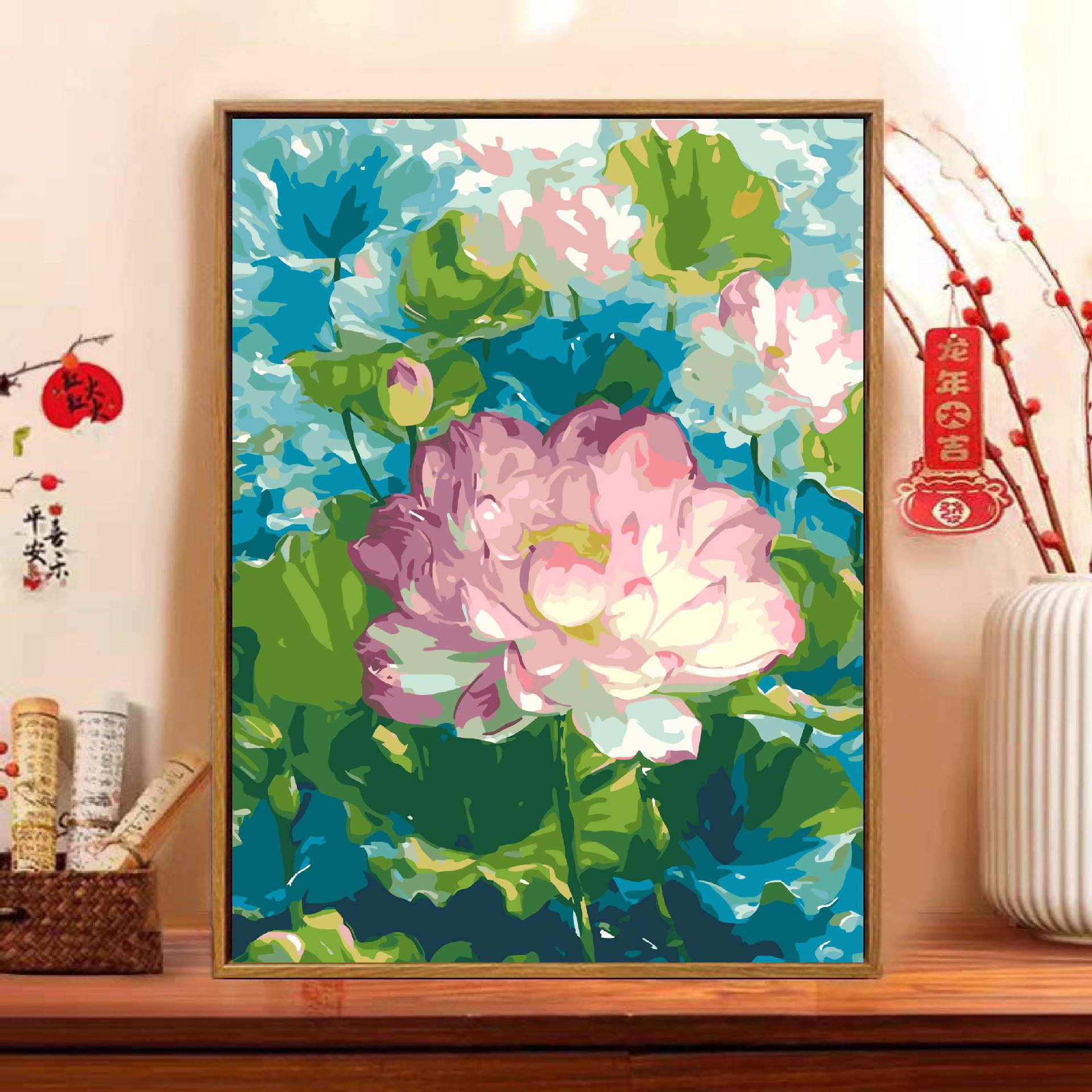 Floral pintura al óleo digital diy pintura de relleno adulto pintado a mano paisaje pintado a mano pintado acrílico pintura decorativa