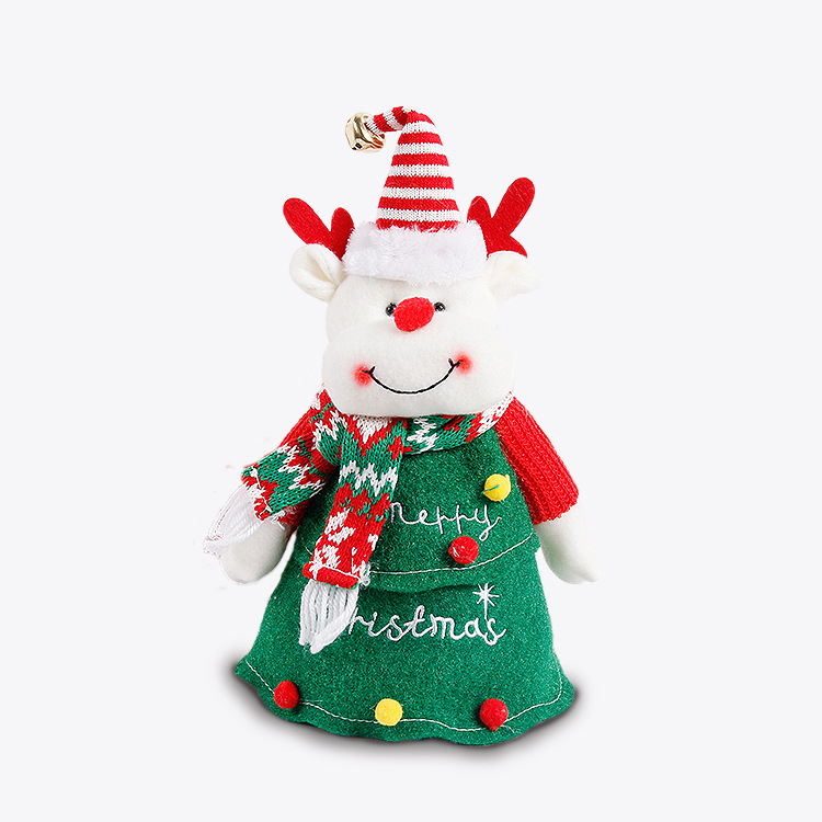 Decoraciones navideñas bolsa de regalo de caramelo de manzana decoración de ventana de Navidad adornos de muñeca de peluche