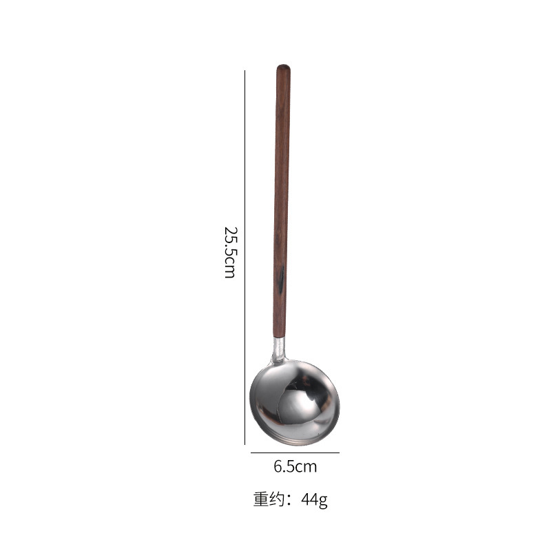 304ステンレス日本式火鍋スプーン胡桃木ハンドル家庭用スプーン料理スプーン台所網漏れ|undefined