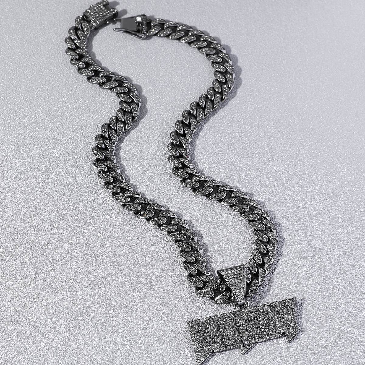 Hip-hop Letter Alloy Plating Inlay Rhinestones Men's Pendant Necklace Necklace Pendant display picture 8