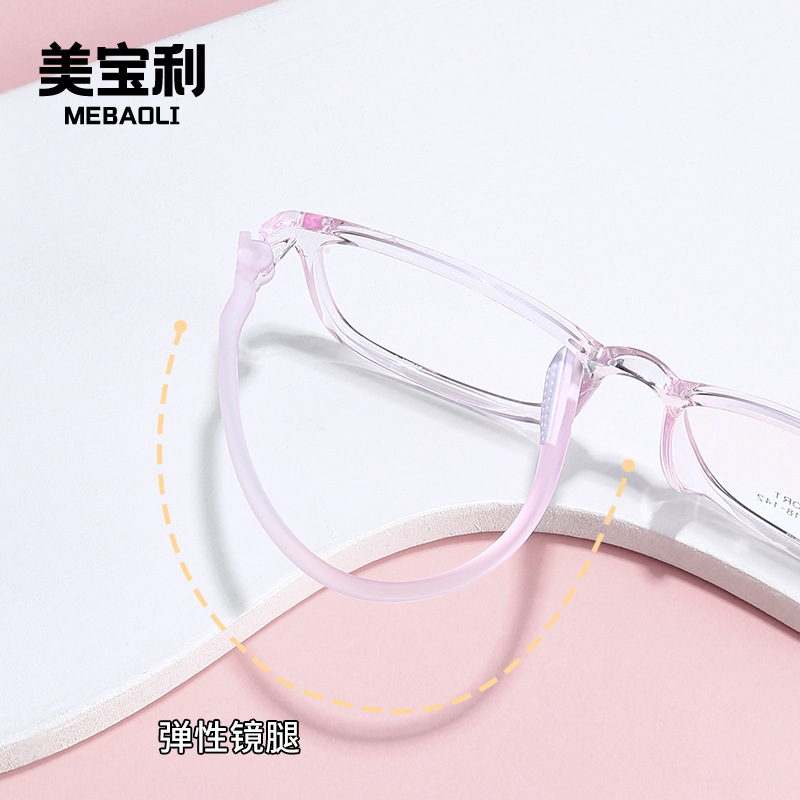 12338 Transparent Princess Pink Trendy Ultra-Light tr90 Korean Eye Frame Fitable Myopia Glasses Frame Factory Wholesale