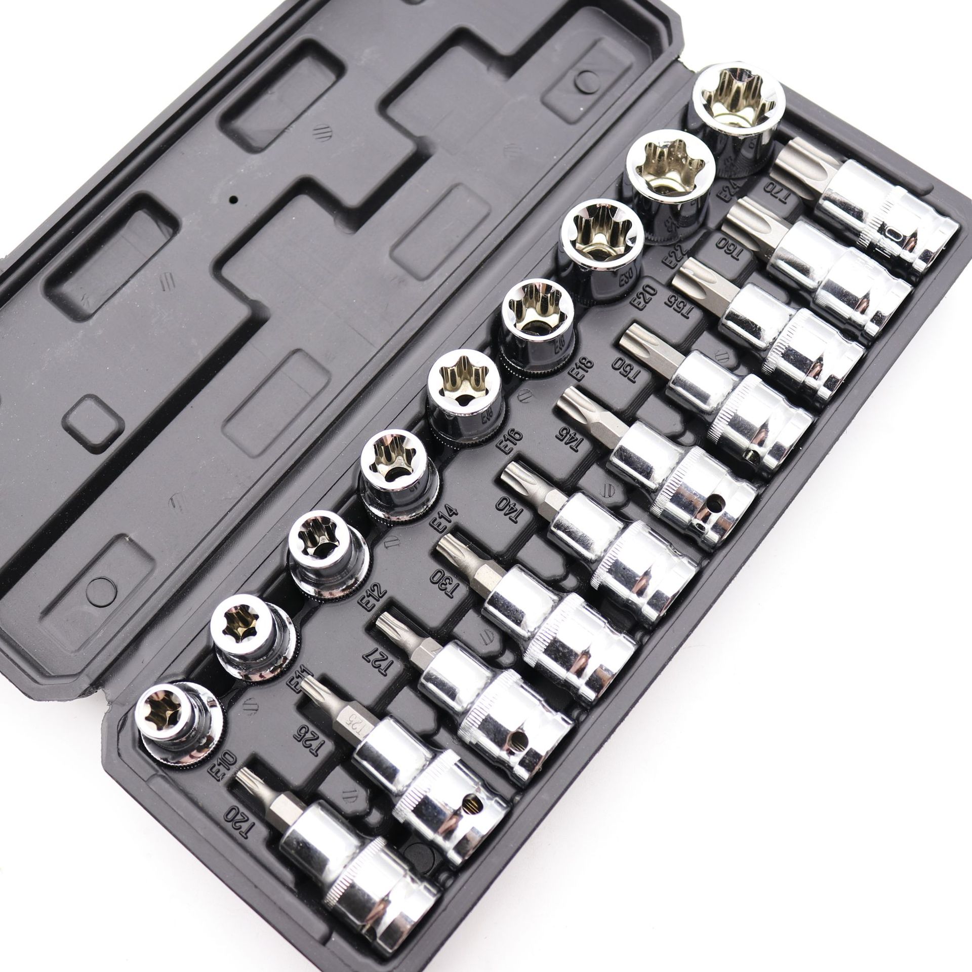 E型花六角套筒 花型星型1/2大快速1/4小棘轮扳手套筒头组合套装