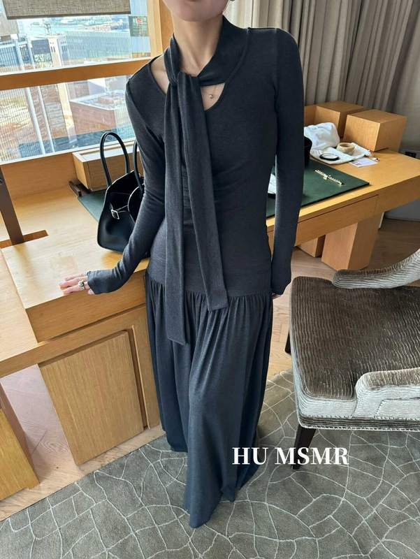 广州十三行HUMSMR秋上新简约优雅围脖设计修身长袖打底衫R015|undefined