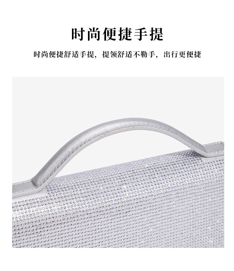 Trendige Diamant-Baguette-Abendtasche, Exquisite Horizontale Crossbody-Handtasche, Lange Geldbörse & Handytasche, Einschultrige Damenhandtasche – Detail 11