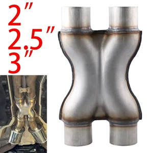 Cross-Border Car Modification Stainless Steel Exhaust System Three-Way Four-Way X-Type Y-Type Pipe Adapter Exhaust Pipe Tail Throat