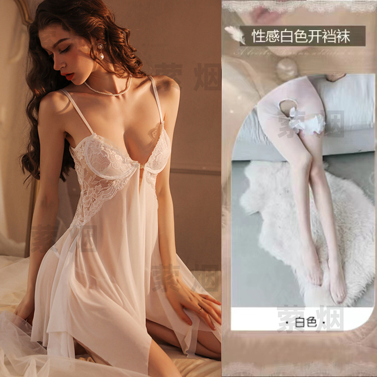 0859 화이트 + 화이트 가랑이 없는 양말