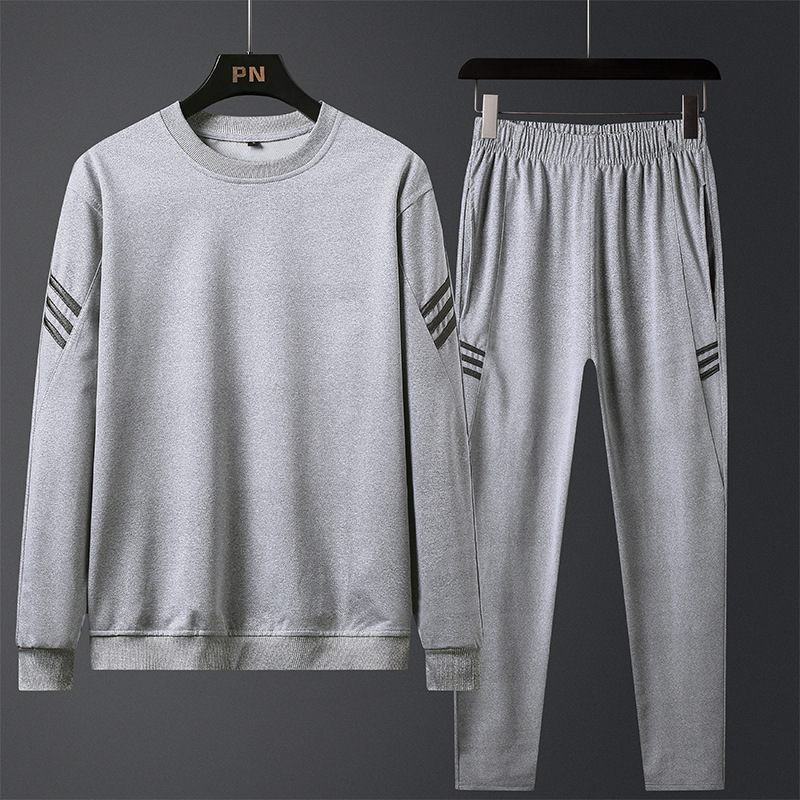 Primavera y otoño traje casual de otoño para hombres incluso camisa de cuello redondo ropa deportiva de moda de primavera y otoño abrigo de tamaño grande
