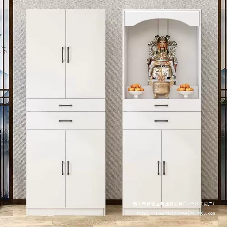 佛龛新中式立柜财神爷柜供桌佛台家用带门佛像关公菩萨供奉台贡桌