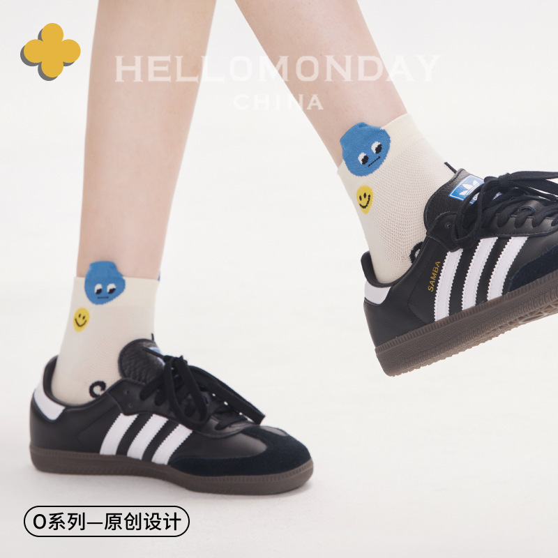 85230 Zhuji Socks Spring and Summer Women's Mid-length Stockings Cute Boneless Sports Cotton Korean Style Stockings Summer Thin