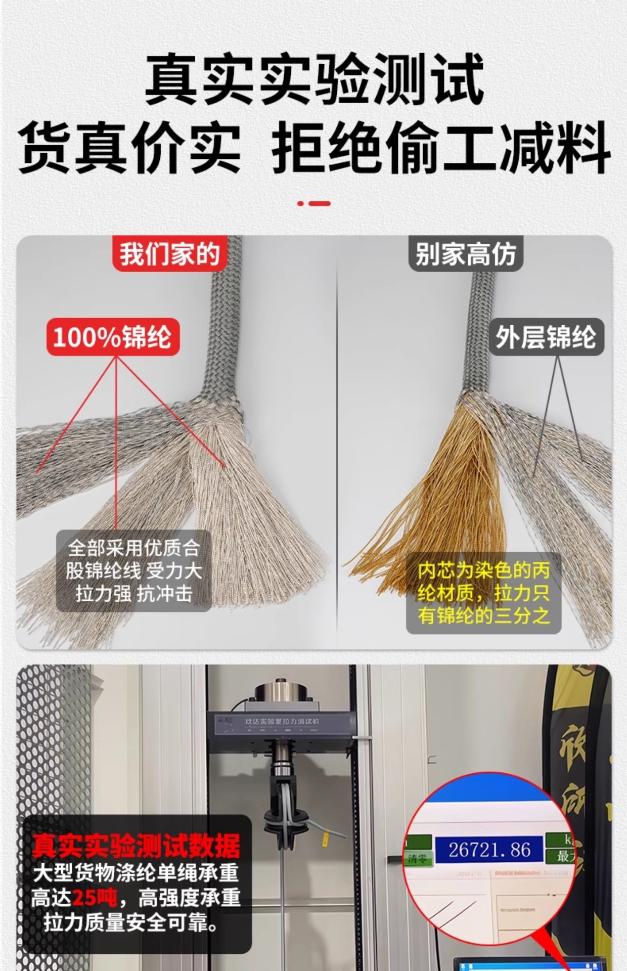 Suitable for car towing ropes, off-road use, SUVs, heavy-duty trucks, high-strength rescue and towing ropes