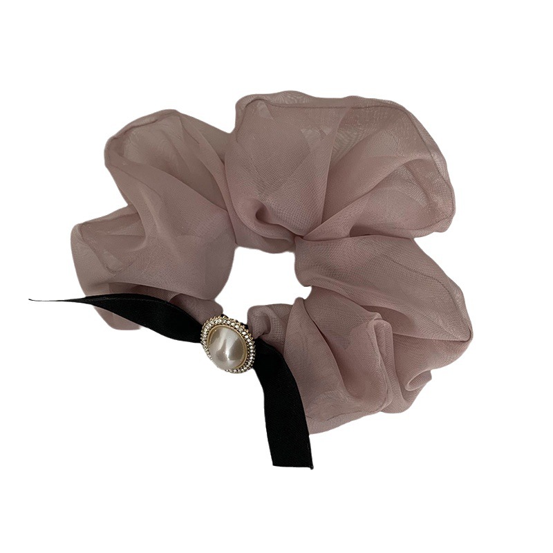 Gentle Bean Sha ~ Organza Pärl Hårband Huvudbonad Högelastiskt Knyte Håraccessoarer Bakhuvudet Hårrep Korea_voghion.com