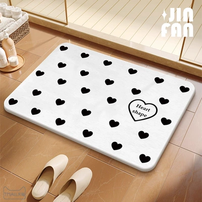 Carpet Bathroom Non-Slip Foot Mat | Avtomobil döşəmə paspasları - gzn-classic-love-square-white-background-396009cm