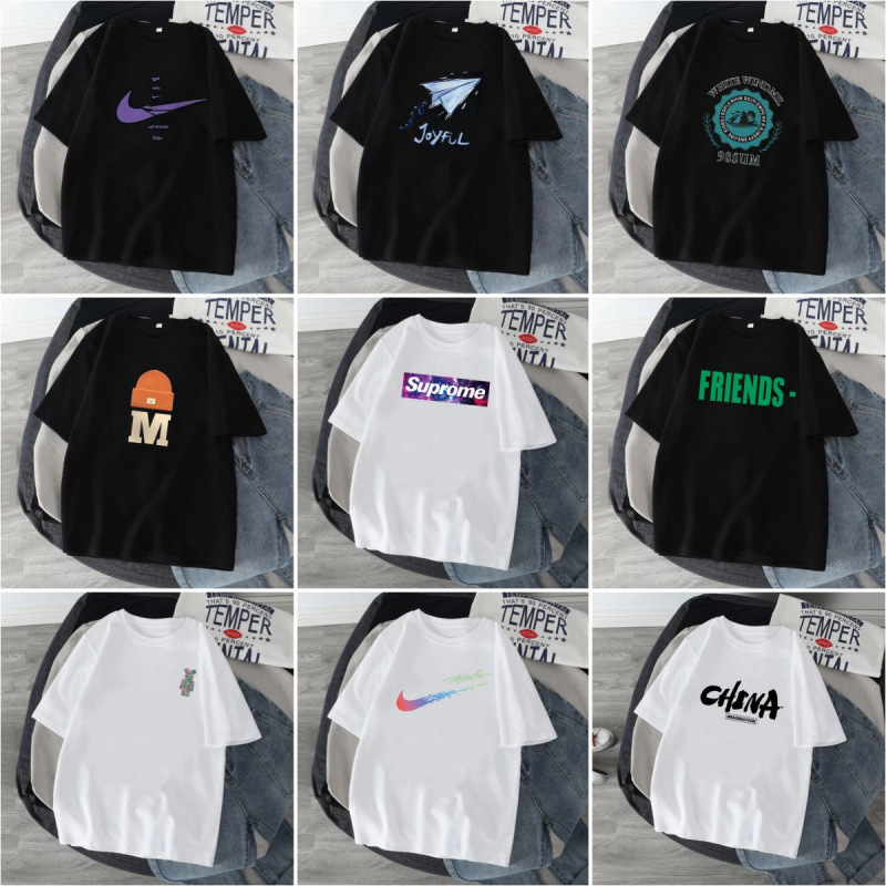Trendy Brand Men's T-Shirt Short-sleeved Summer New Loose Pure Cotton Hong Kong Style Trendy Brand All-match Trendy Men's Half-sleeved Clothes Trendy Brand Men's T-Shirt Short-sleeved Summer New Loose Pure Cotton Hong Kong Style Trendy Brand All-match Trendy Men's Half-sleeved Clothes
