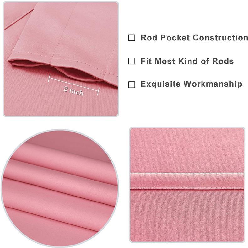 high light shielding heat insulating energy saving bedroom kitchen blocking curtains Nordic solid color black silk blackout curtains_voghion.com