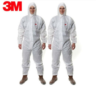 3M 4510 hooded one-piece white protective clothing protective particles and liquid limited splash dustproof anti-chemical XL