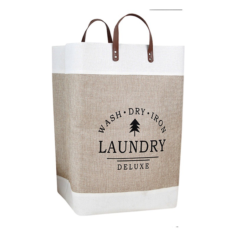 INS impreso cesta de lavandería con mango plegable caja de almacenamiento de tela algodón y lino ropa del hogar cesta de lavandería
