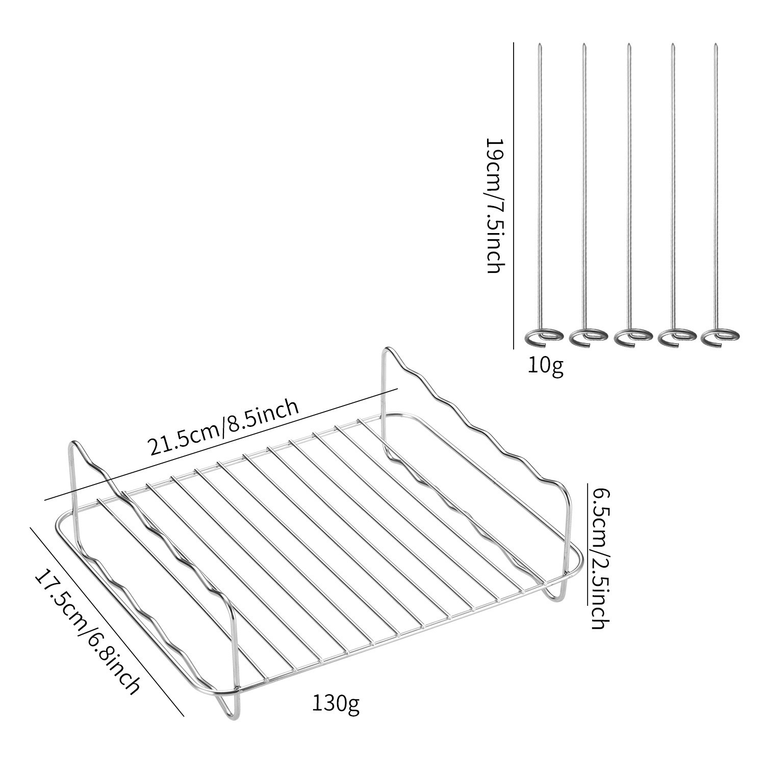 Ventas transfronterizas 201 accesorios de freidora de aire multifuncional rectangular de acero inoxidable parrilla de parrilla doméstica de doble capa marco de vapor