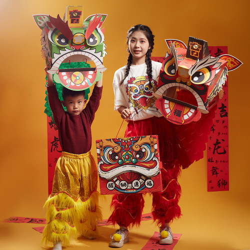 Dragon Boat Festival gifts for the Year of the Dragon, tiger head handmade diy kindergarten production materials, packaging materials, children's lion dance intangible cultural heritage