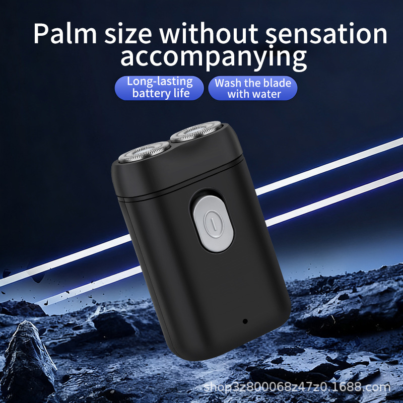 Hiena Cross-Border New Model Electric Silent Shaver Portable Razor Rechargeable Whitening Device Beard Trimmer Rotary Shaver