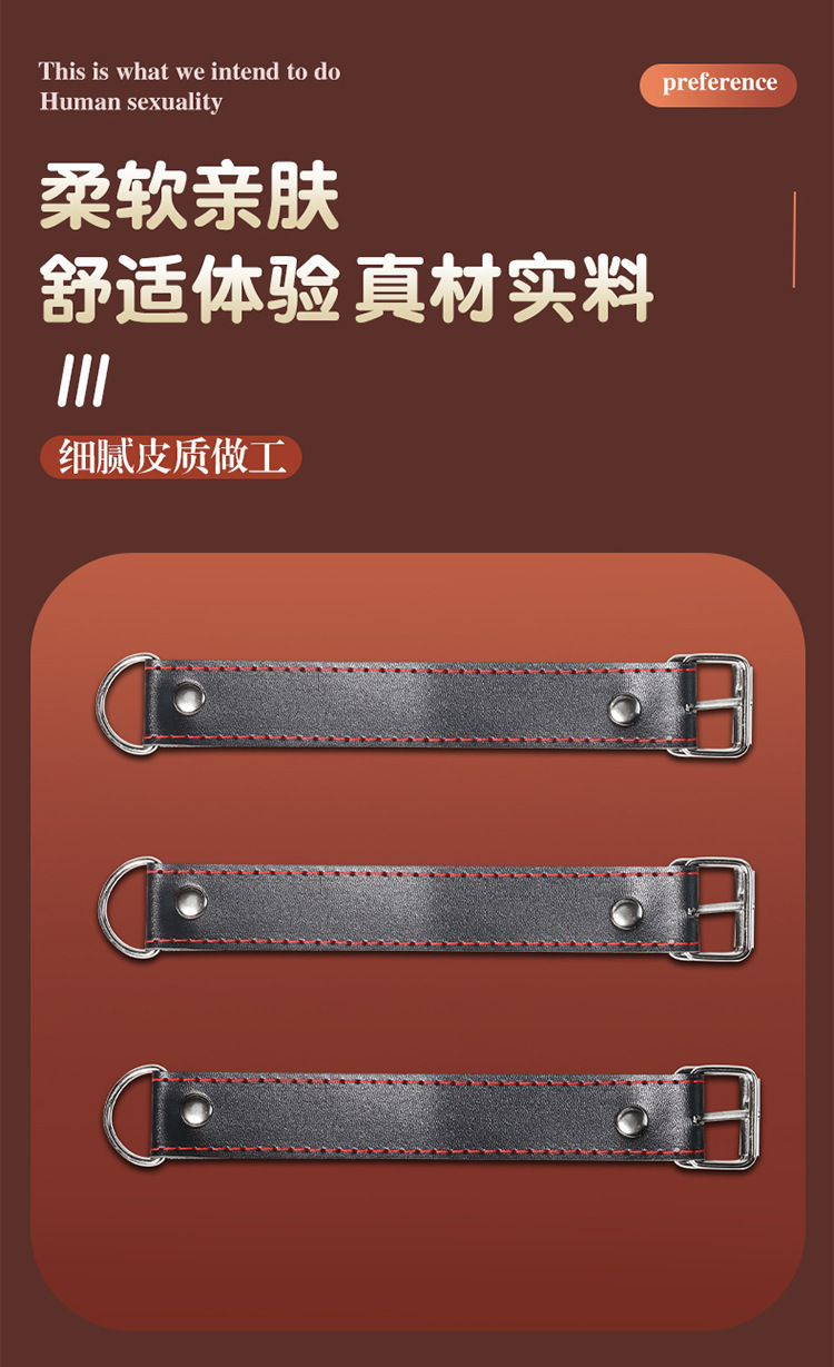 Jiuai SM Bondage Set with Handcuffs, Mouth Gag and Leather-Metal Restraints — detail image 4