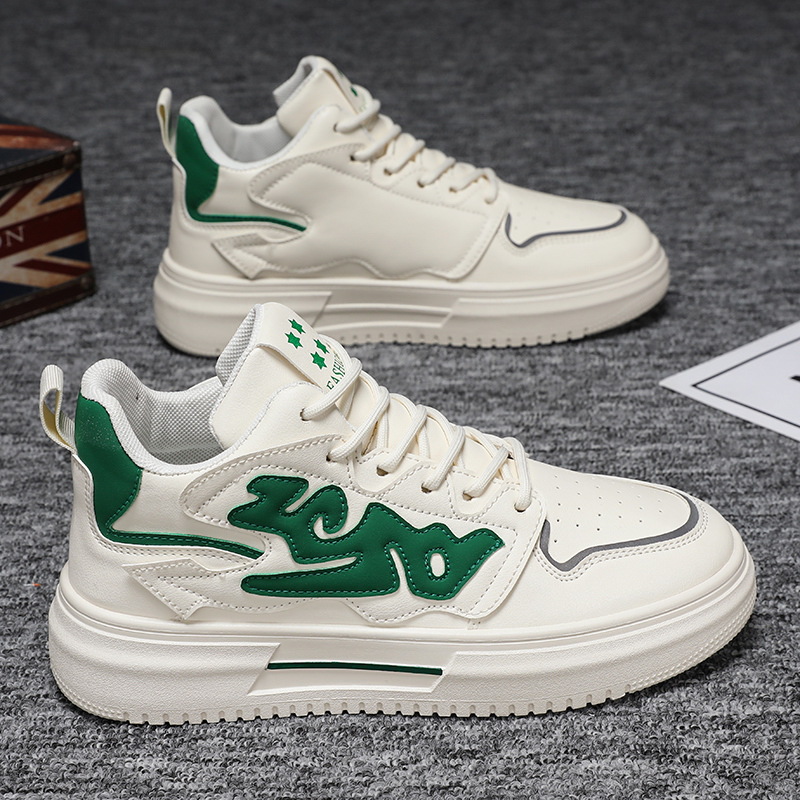 Scarpe sportive casual uomo mid top alla moda colore bianco_voghion.com