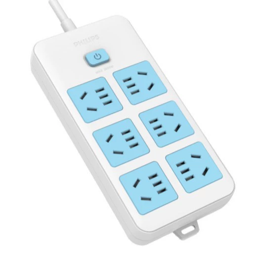Шестьпозиционная мощная электропростыня Philips Master Control 2500W многофункциональная силовая розетка для офиса и дома