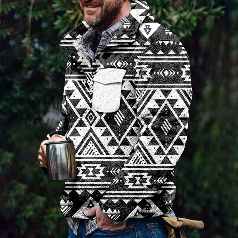 Autumn anD Winter New Cross-borDer European anD American Men's Clothing Ethnic Style 3D PrinteD Fur Cross-borDer Sweatshirt Fashionable Casual Plush