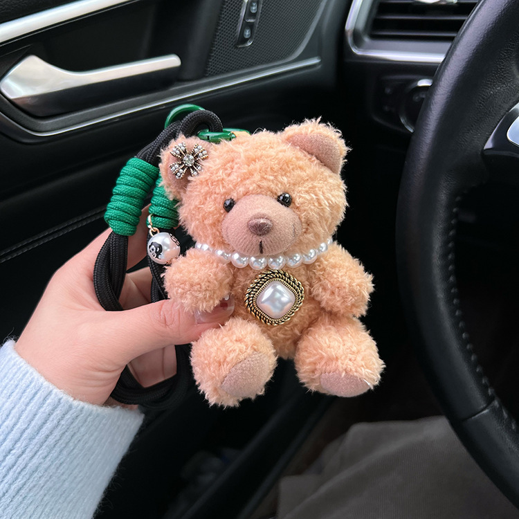 Bear Pattern 1 Piece Cute Bear Plush Unisex Bag Pendant Keychain