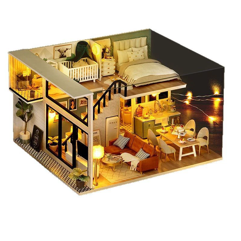 Comfortable hut, three dimensional brainteaser, constructor, handmade, handicrafts, in 3d format