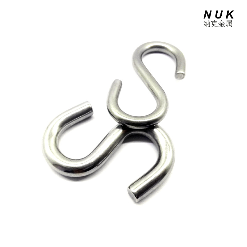 316不锈钢实心S钩 实心挂钩尖头钩挂肉钩 壁炉烤肉挂钩 不锈钢s钩