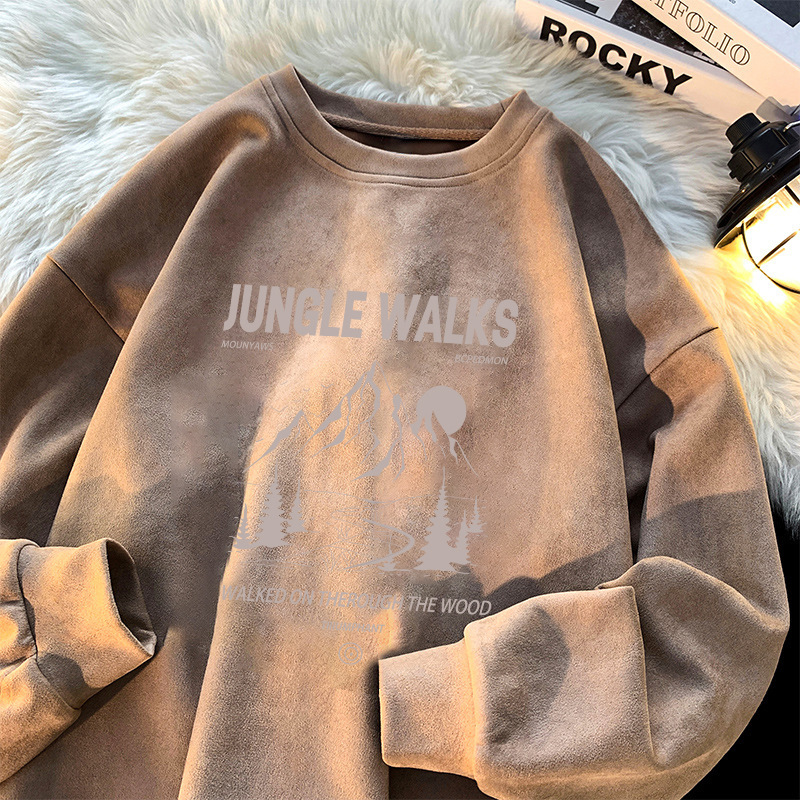 Бархатная кофейная толстовка, J895