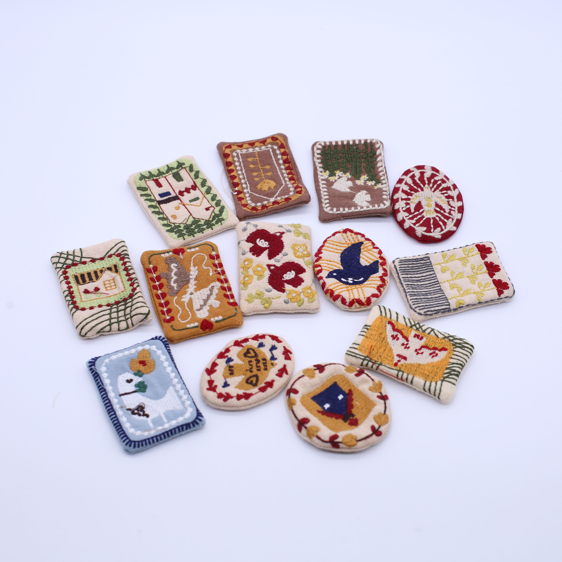Badge brodé style japonais mori coton et lin accessoires diy_voghion.com