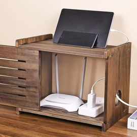 电视柜电源板木质整理盒家用木质路由器收纳盒实木无线网收纳盒