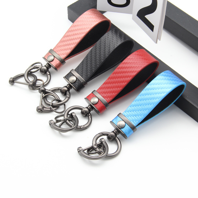 Car Keychain Carbon Fiber Keychain Metal Key Pendant Amazon Explosive Simple Key Chain Wholesale
