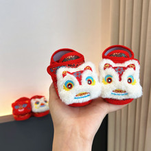 虎头鞋婴儿周岁抓周鞋男女宝宝满月百天软底鞋蛇年中国风老虎布鞋