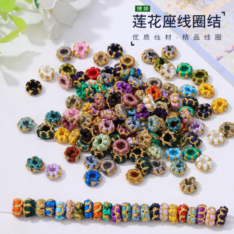 Lotus seat loop knot woven exquisite hand rope necklace rope accessories lotus seat loop peach blossom buckle wholesale
