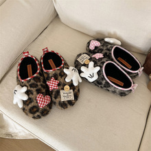 卡通可爱保暖厚底半拖勃肯鞋女2025新款秋季外穿增高百搭包头拖鞋