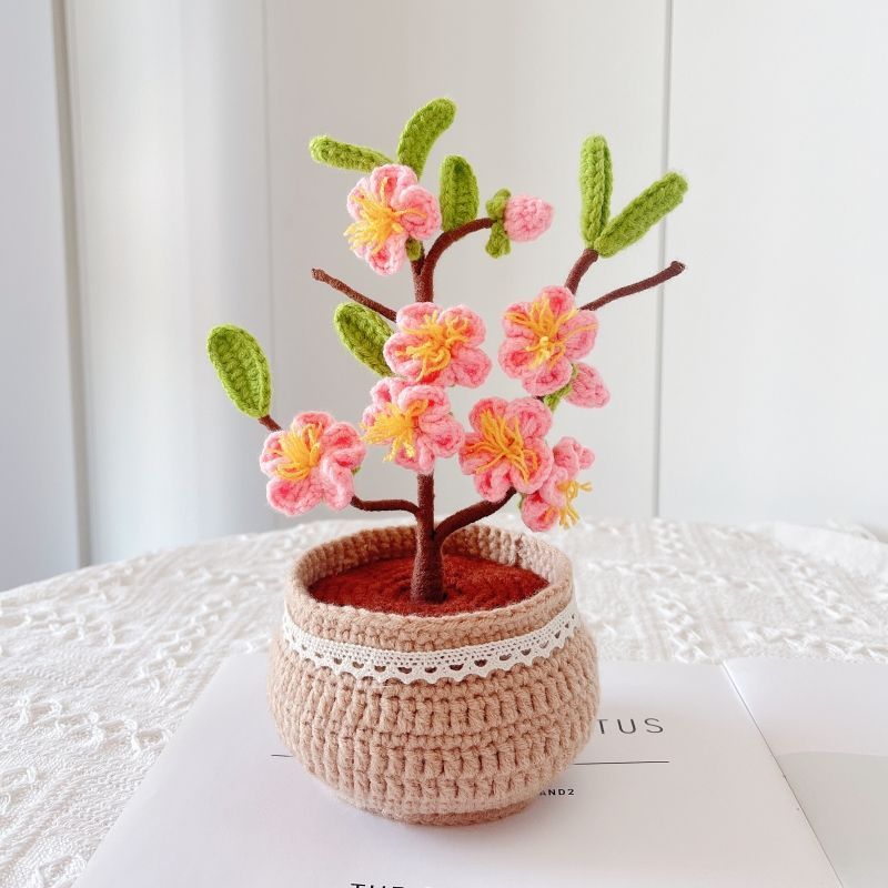手織り DIY ウールブーケ素材パッケージチューリップデイジー鉢植えかぎ針編み自家製装飾花 Z820|undefined