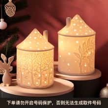 卧室台灯陶瓷创意浪漫简约现代融蜡灯小夜灯节日礼物装饰床头灯