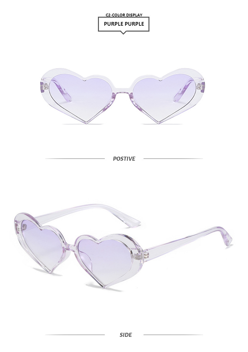 Retro Heart Shape Ac Special-shaped Mirror Full Frame Women's Sunglasses display picture 2