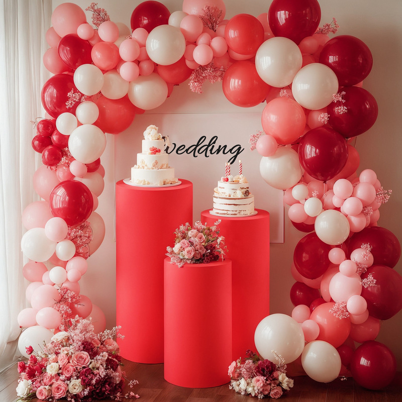 ミルクシルク弾性円筒布カバー クリスマスデコレーション 誕生日パーティー 結婚式 円柱型3個セット 小道具 装飾 室内用|undefined