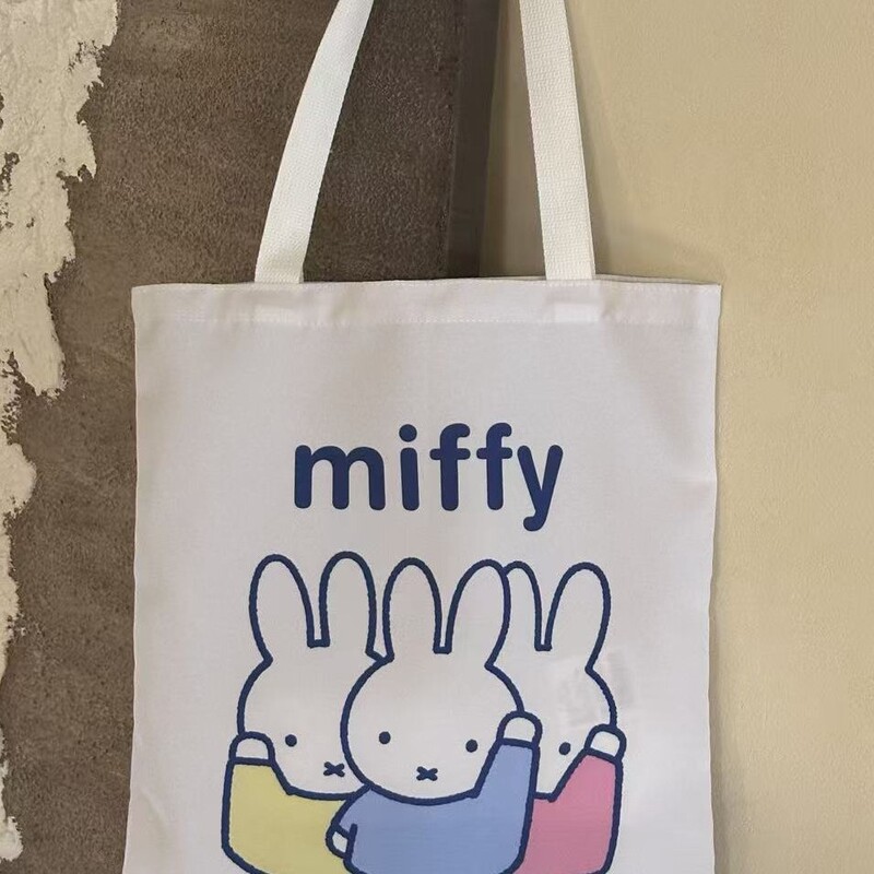 Miffy Shoulder Bag, Cute Cartoon Large-Capacity Handbag, Student Canvas Bag, Cute Handbag, Miffy Bag
