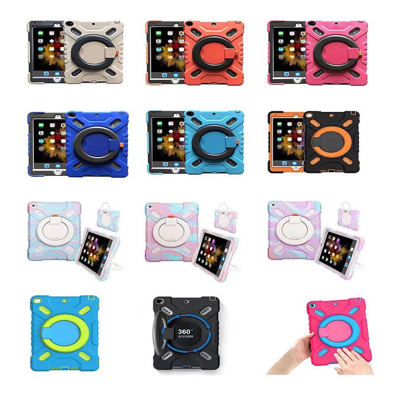 Camouflage powder rotating portable ipad air2(9.7 inches) flat protective case bracket full edge silicone Camouflage powder rotating portable ipad air2(9.7 inches) flat protective case bracket full edge silicone