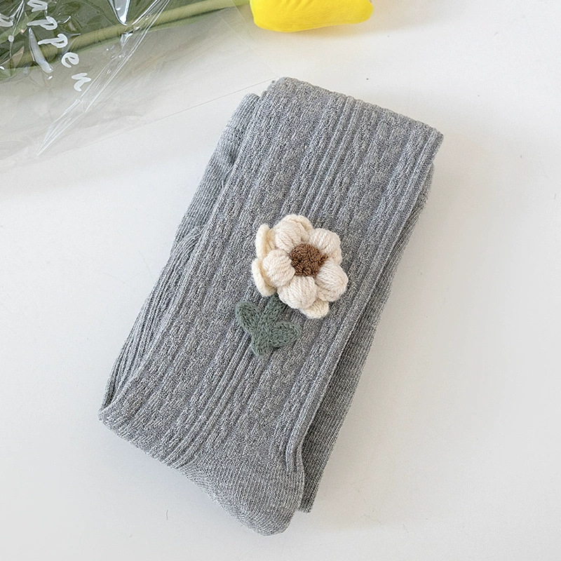 Nuevo otoño e invierno Bebé cepillado Flor de dibujos animados lindo pantimedias lindo calcetines calientes bebé leggings ajustables