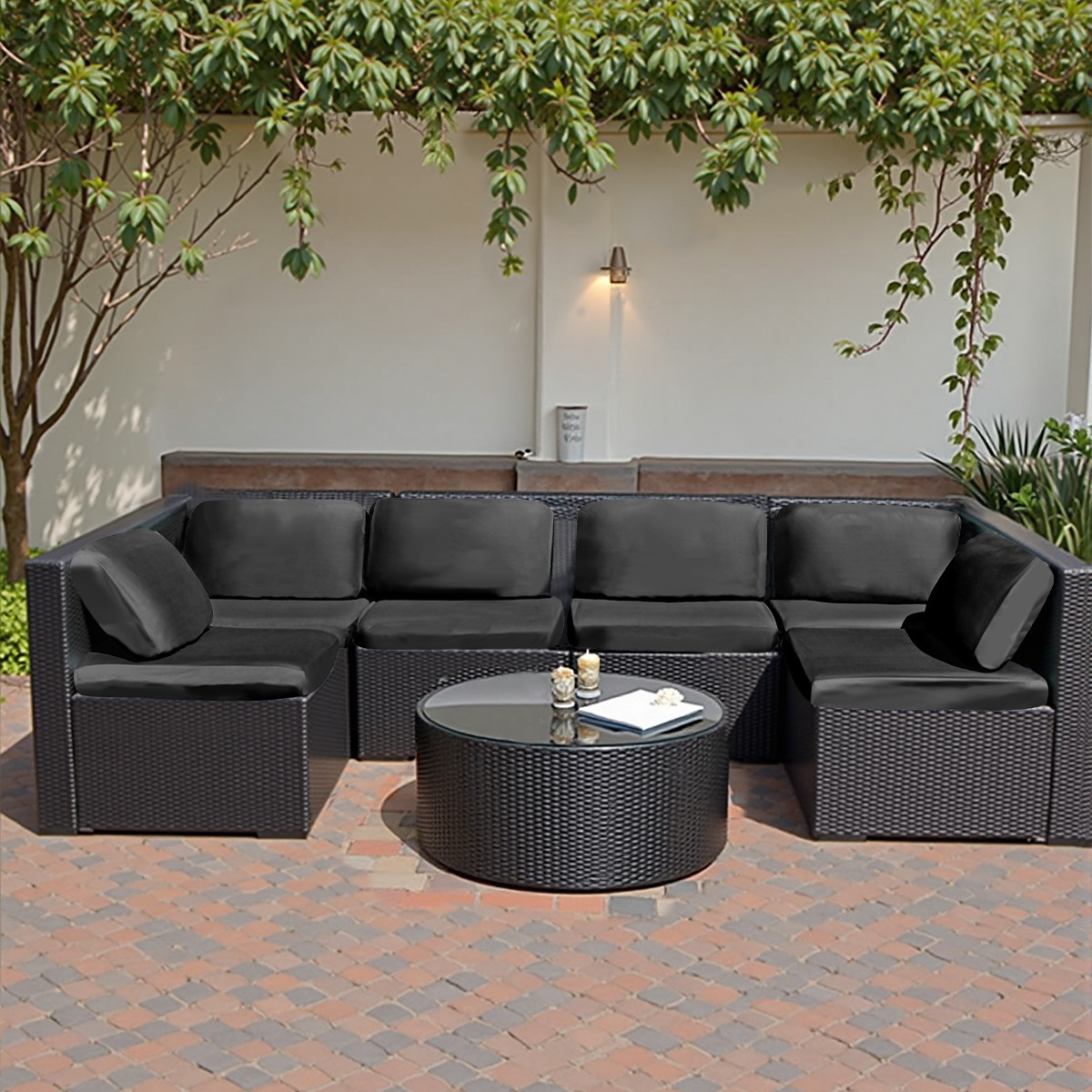 Cross-border New TPU Coated Waterproof Milky Silk Sofa Seat Cushion Cover Full Wrapping Elastic Outdoor Combination Sofa Cover Slipcover