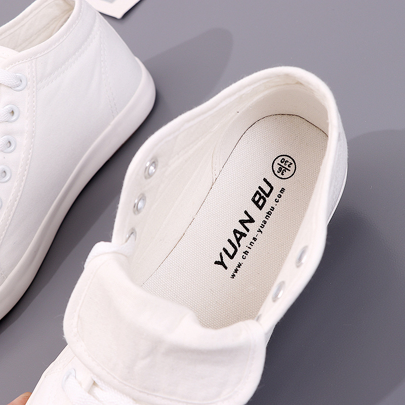 High-Top-Sneaker aus Segeltuch für Damen, weiche klassische Schuhe, lässige Damen-High-Top-Leinenschuhe, weiße Wanderschuhe_voghion.com