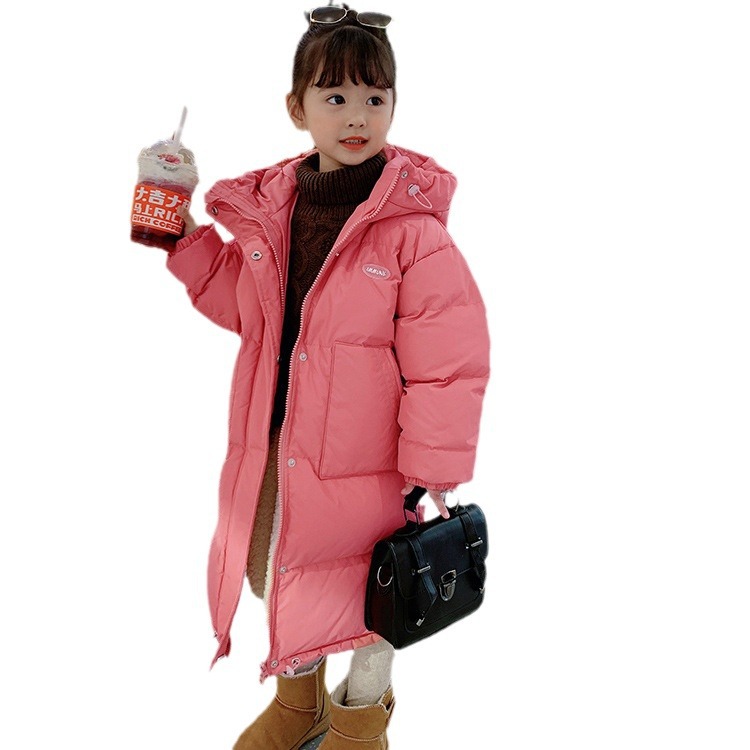 Chaqueta de Plumón de Longitud Media para Niños y Niñas, Invierno 2025, Abrigo de Invierno Grueso para Niñas Mayores, a la Moda