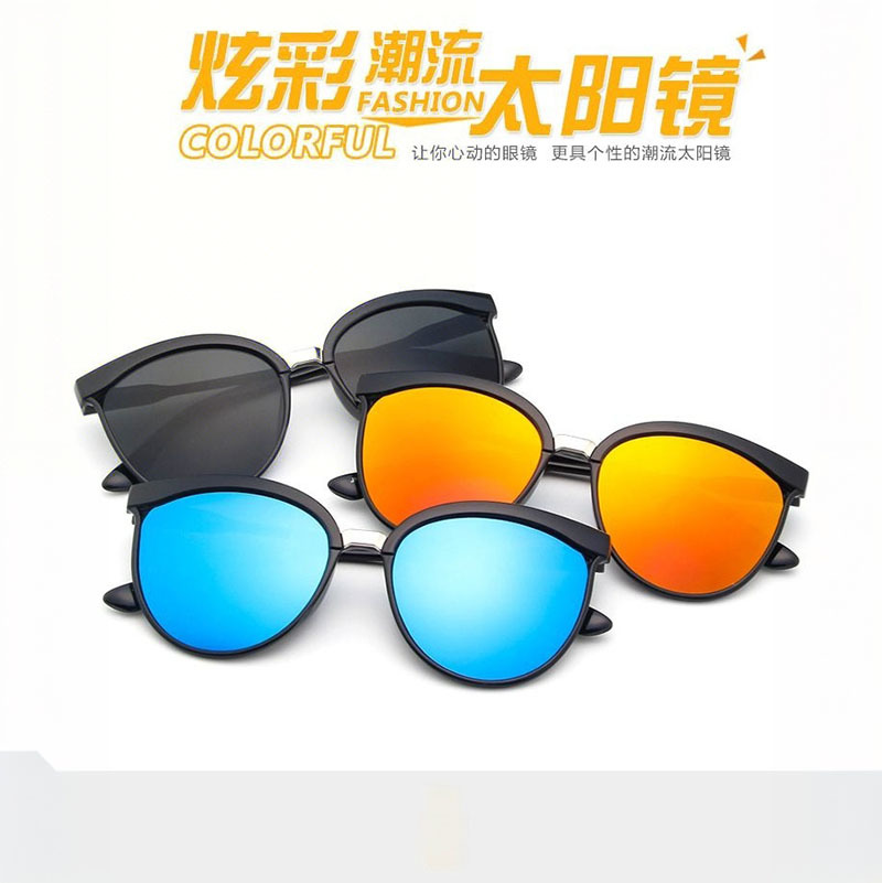 2025欧美潮流女士新款大框遮阳太阳镜男时尚炫彩太阳眼镜猫眼墨镜