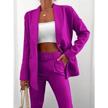 L 86628 Fashion Button Slim Lapel Blazer Set �r�м~�����b��
